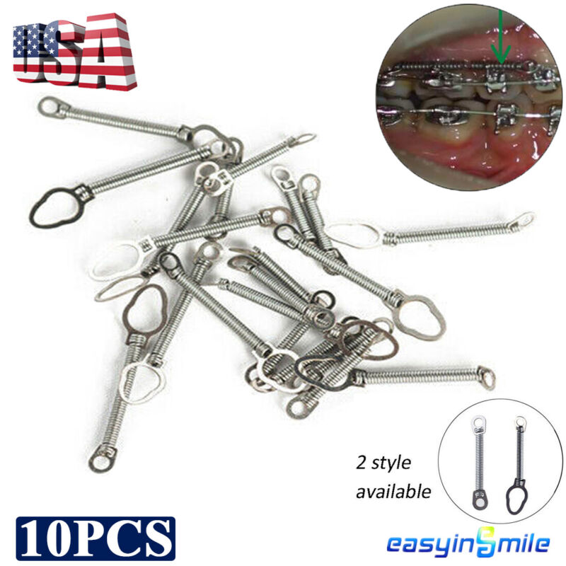 10Pcs Dental Orthodontic NITI Alloy Closed Coil Spring Bracket Archwire 6/9/12MM