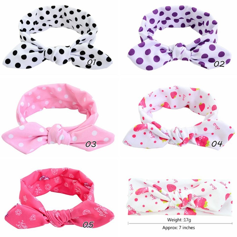 1pc Baby Kids Headband Hairband Cute Rabbit Ears Turban Bow Knot