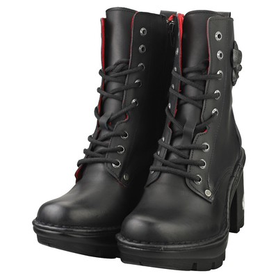 NEW ROCK ROCK M-NEOTYRE07-S1 UNISEX BLACK ANKLE BOOTS