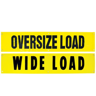 Wide Load/Oversize Load Banner - Brass Banner Grommets - 18'' x 84'' - 2 Pack