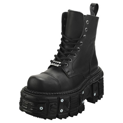 NEW ROCK ROCK M-TANK083-C1 UNISEX BLACK PLATFORM BOOTS