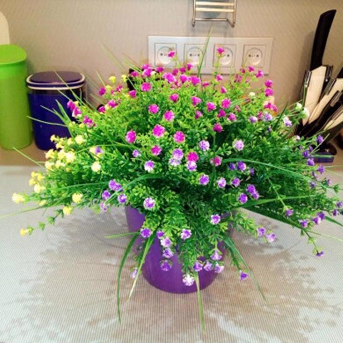 Small Artificial Eucalyptus Flower Plants Fake Plastic Grass Hotel