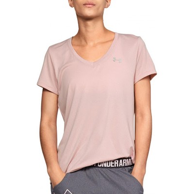 

Женская футболка Under Armour Bubble Tech Heather с короткими рукавами и v-образным вырезом, розовая, XL, Розовый, 1360567