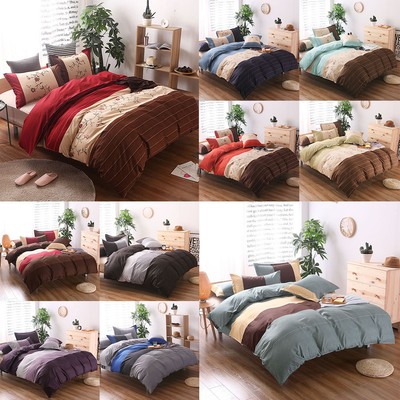 US Microfiber Duvet Cover Bedding Sets Pillowcases TwinDoubleQueenKing