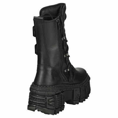 NEW ROCK ROCK TANK M-WALL373-S1 UNISEX BLACK STIEFEL PLATTFORM - 43 EU