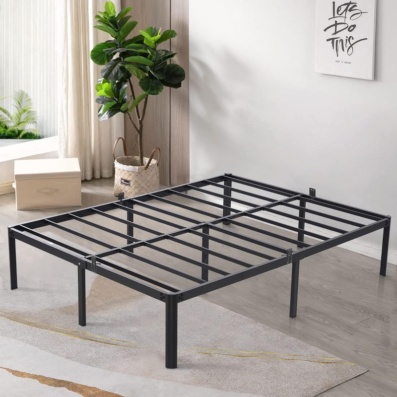 16 Inch Metal Platform Bed Frame with Anti-Collision round Legs, 3500Lbs Heavy D