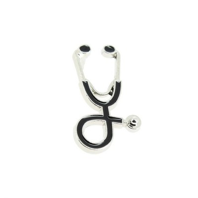 Pin's stéthoscope argenté et noir - MEDECIN - en Acier - Métiers - Hipster