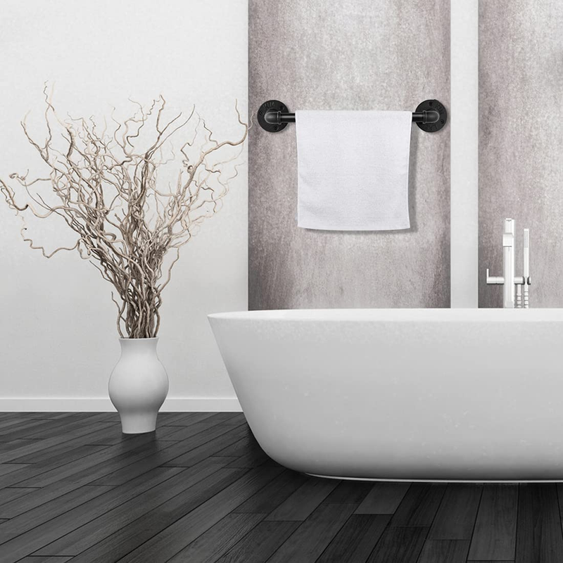 Industrial Pipe Towel Rack Towel Bar 24 Inch, Heavy Duty Wall Mounted Rustic Far