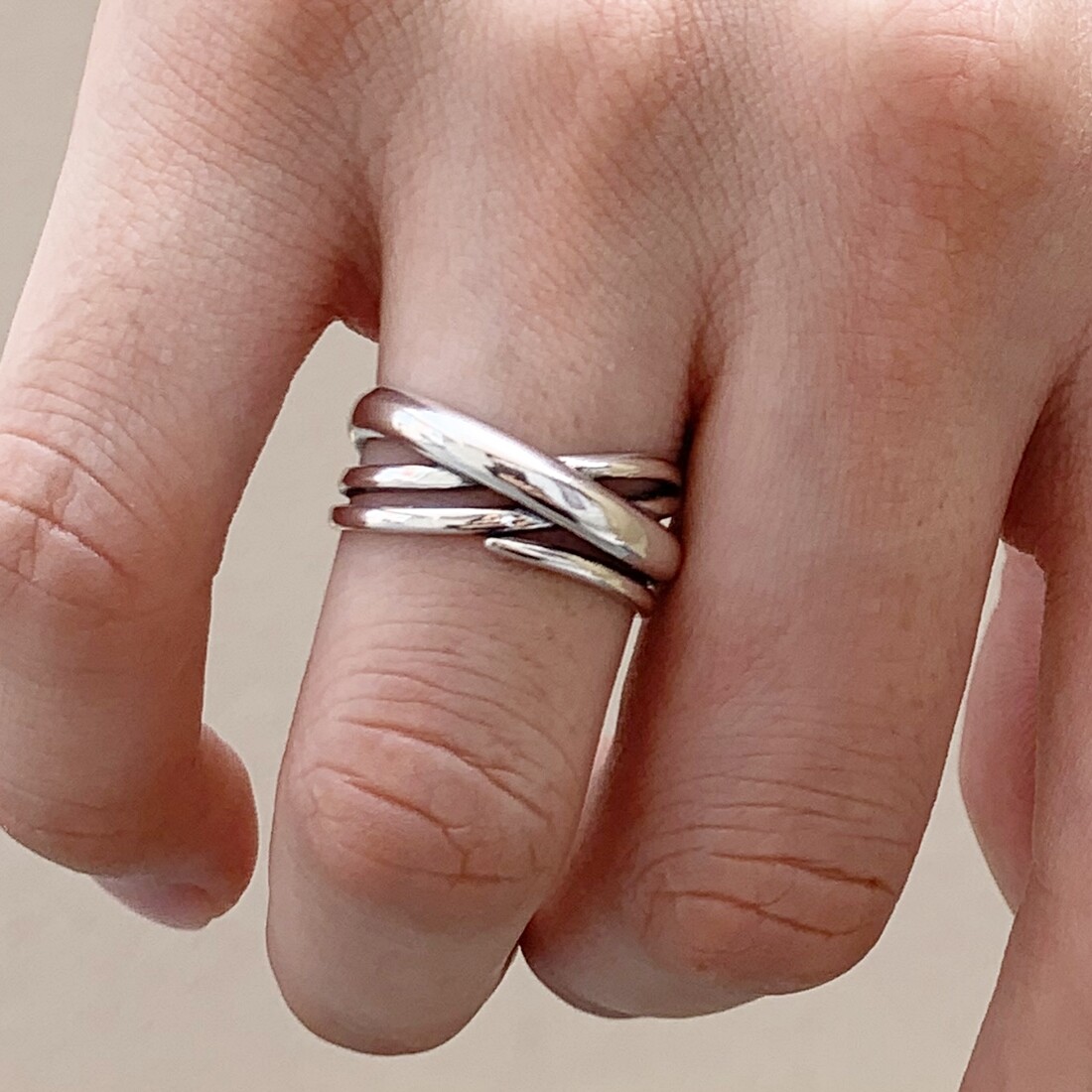 BTS BANGTAN BOYS ARMY Jimin Park 925 silver rings wave bold