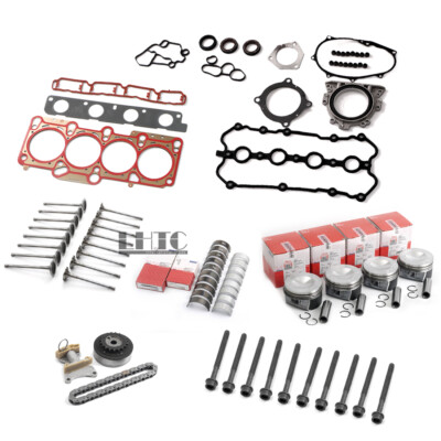 Engine Rebuild Overhaul Pistons Valves Set For VW GTI GLI Audi 2.0 TFSI BPY BWA