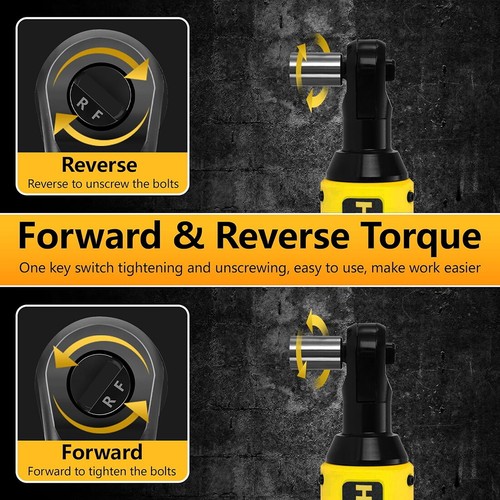 Cordless Electric Ratchet Wrench Set 3/8", Compatible For DEWALT 20V MAX Battery