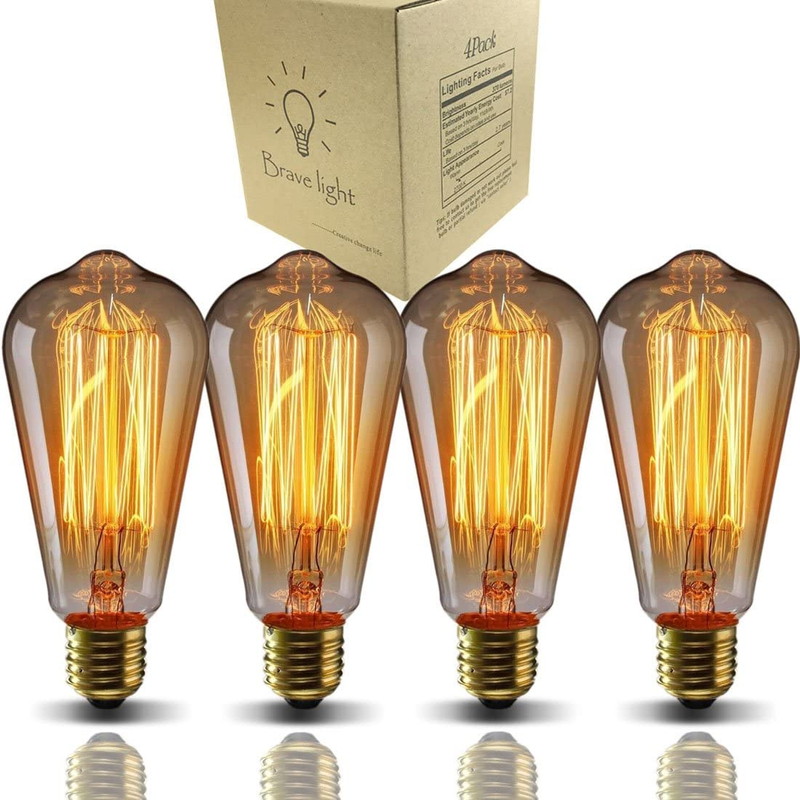 E26 Edison Bulbs, Bravelight Antique Vintage Light Bulbs, ST