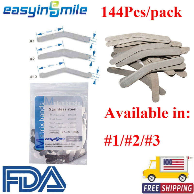 Dental Tofflemire Matrix Bands Matrices Stainless Steel Universal Bands 0.04mm 