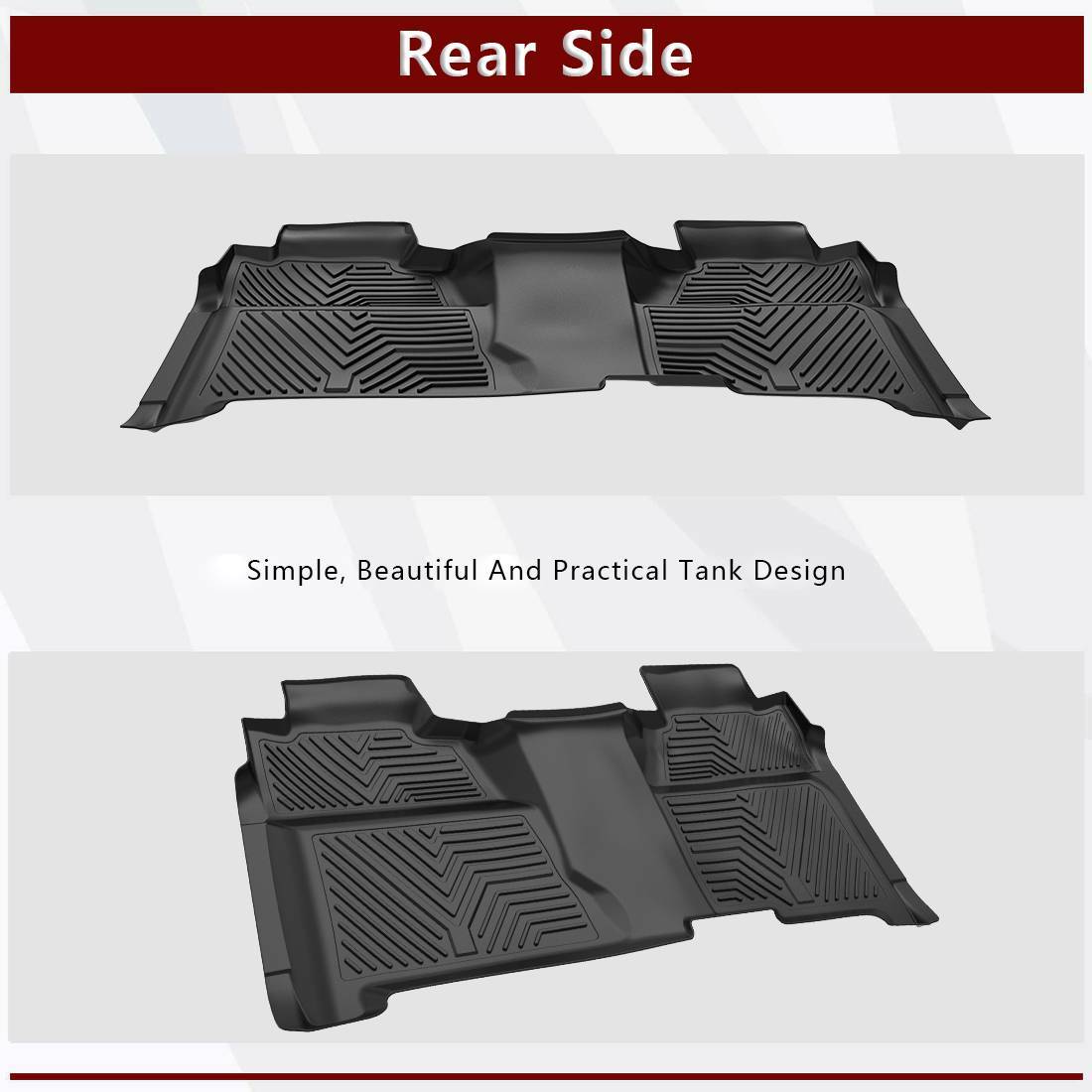 3D Floor Mats For 2014-2018 Silverado GMC Sierra 1500 Crew Cab All Weather Liner