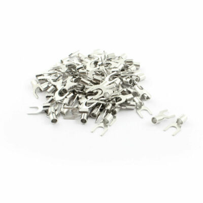 100pcs SNB3.5-5 Fork Type Non-Insulated Spade AWG14-12 Cable Terminals  KD