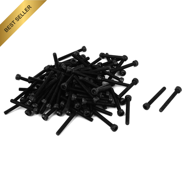 M3X25Mm Alloy Steel Hex Bolt Socket Head Cap Machine Screws Black 100 Pcs