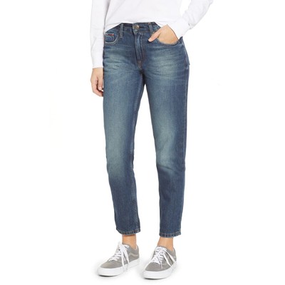 Женские укороченные джинсы Tommy Jeans Izzy с завышенной талией, синие, 29/32