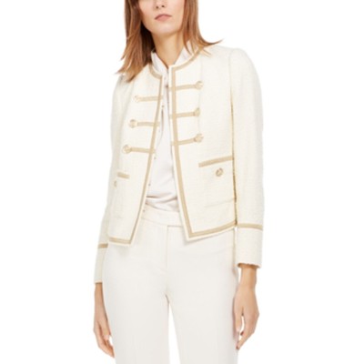 

Женская текстурированная твидовая куртка в стиле милитари Anne Klein, Anne White,  лет, 10747292