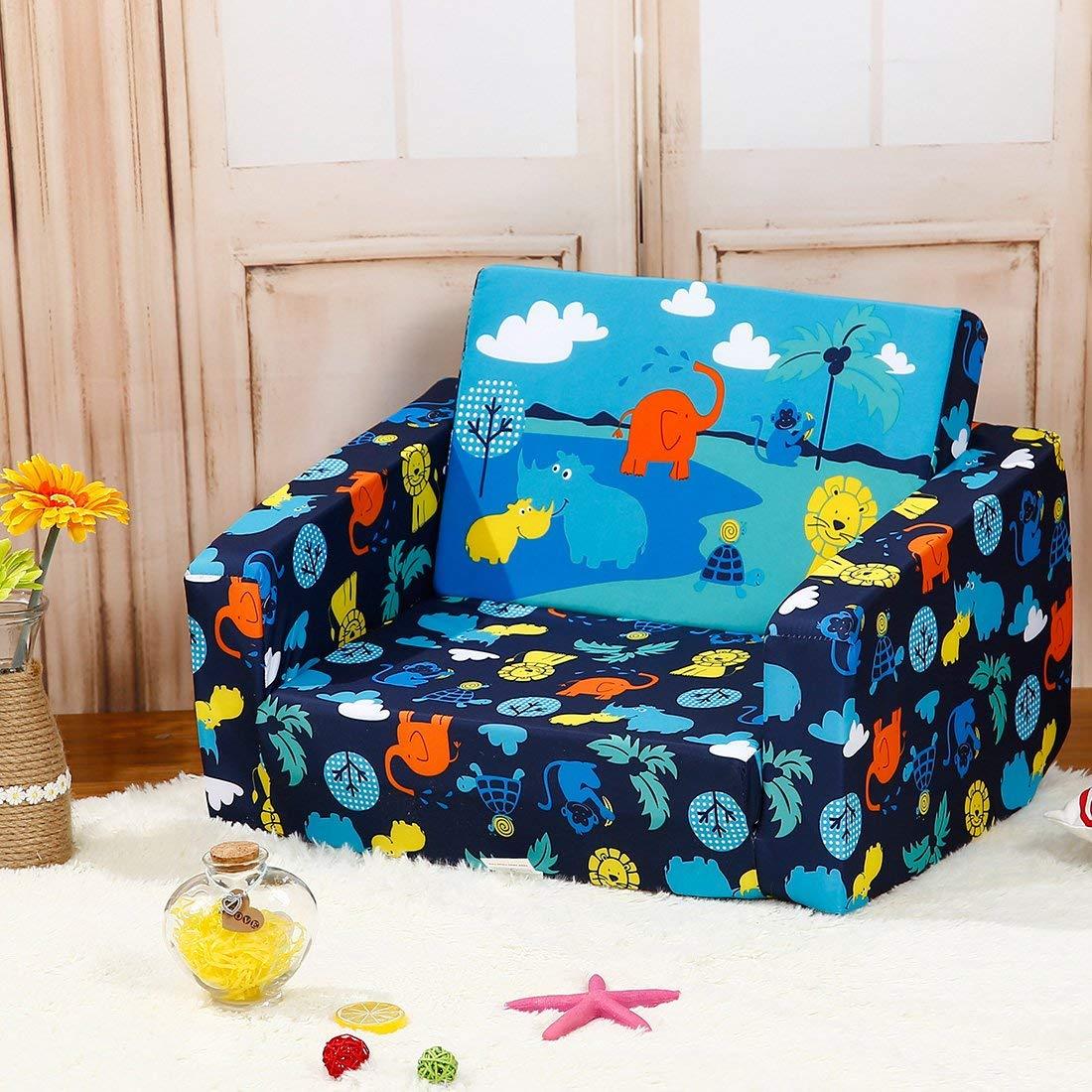 Mallbest Kids Sofas Bed Upholstered Couch Sleepover Chair Flipout