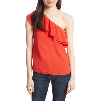 

Шелковая блузка на одно плечо Rebecca Taylor, Candy Apple,  лет