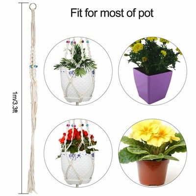 Plant Hanger Set Of 2 43Inch Handmade Cotton Rope Hanging Planters Macrame By