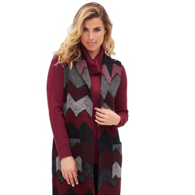 

Женские жилеты-кардиганы Tribal Fashion, бордовый/черный, средний размер, Burgundy/balck