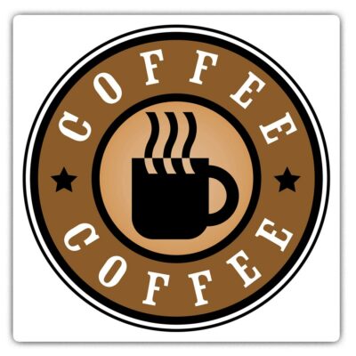 2 x Square Stickers 7.5 cm - Coffee Lover Logo Cup Cafe Barista  Cool Gift #4523