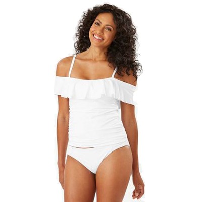 

Топ танкини с воланами Tommy Bahama Pearl, белый, размер