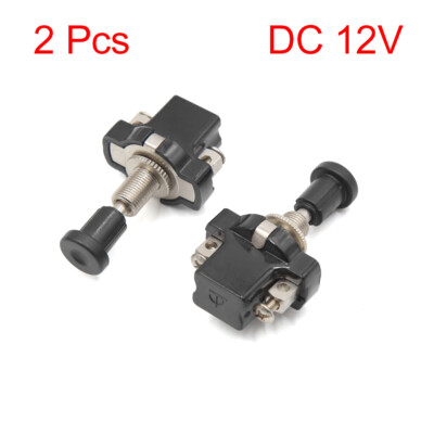 2Pcs 8mm / 0.31'' Thread Vehicle Auto Car ON-OFF Push-Pull Switch DC 12V