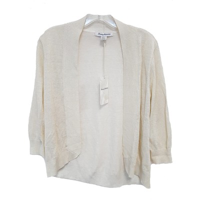 

Tommy Bahama Вязаный льняной кардиган с открытой передней частью, мягкое золото, маленький размер, Soft gold