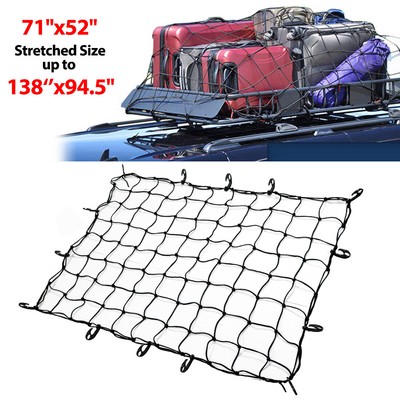 Large Cargo Net 52''x 71'' Square Mesh Latex Cord for Car Boat Ute Truck/Trailer