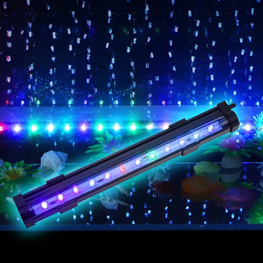 Aquarium Fish Tank Air Stone with Automatic Color Changing LED Light