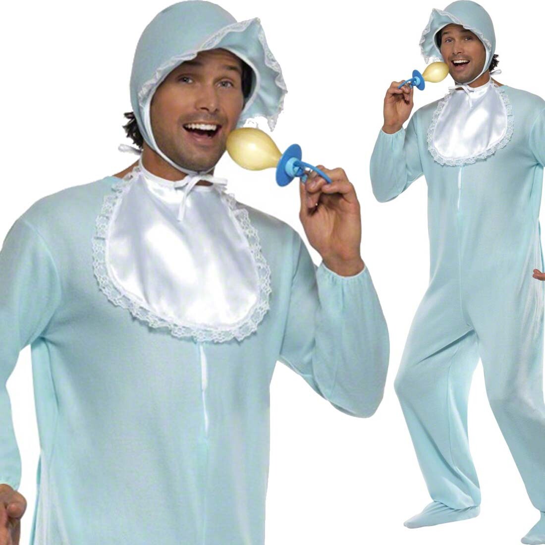 Baby Kostüm Babyoverall Babykostüm Strampler Erwachsene Strampelanzug blau