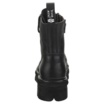 NEW ROCK ROCK MILITARY STYLISH BOOTS UNISEX BLACK CLASSIC BOOTS
