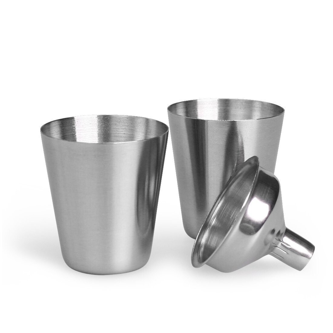 8oz Alcohol Pocket Flask w/ Portable Funnel Cups Stainless Steel Whiskey Bottle