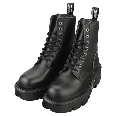 NEW ROCK ROCK M-MILI084N-S3 UNISEX BLACK ANKLE BOOTS