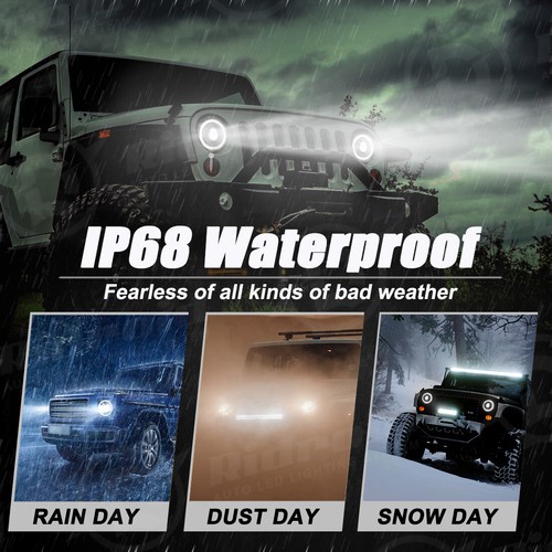 New 1x7'' LED Headlights HiLo DRL Turn Signal For Harley-Davidson Fat Boy FLSTF