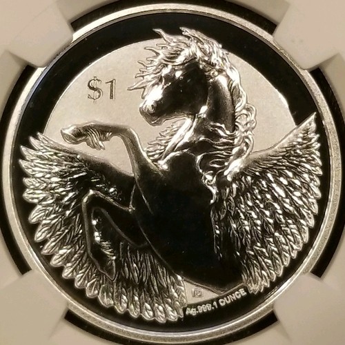 2018 British Virgin Islands Pegasus Reverse Proof 1 oz .999 Fine Silver NGC PF69