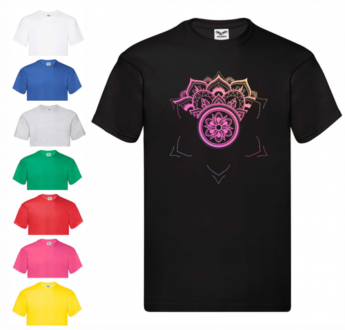 T Shirt Herren Mandala Yoga Blume Indianer Gr. S 5XL