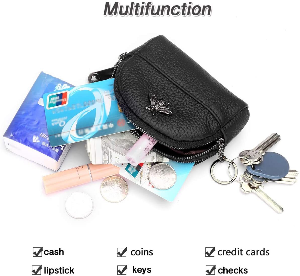 Women Girls Small Wallet Change Coin Purse Zipper Clutch Card Holder Handbag USA