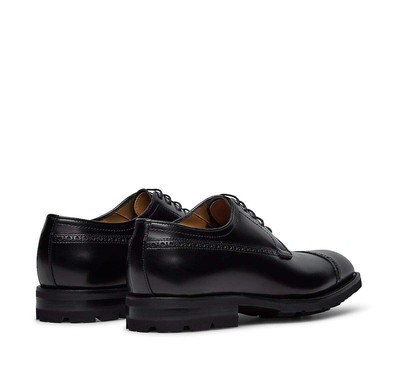 Pre-owned Fabi Flex Goodyear Derbies In Fine Calfskin In Nero