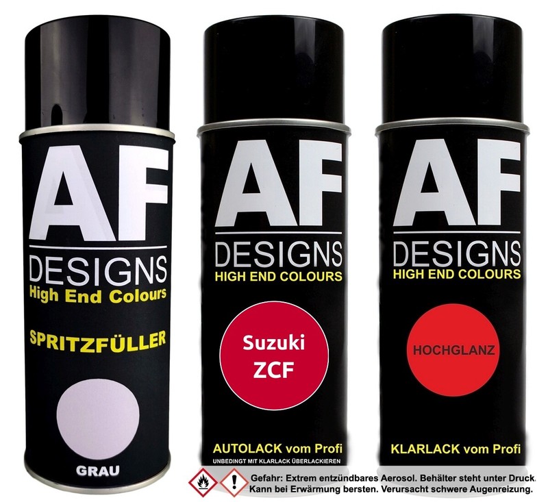 SpritzfÃ¼Ller Set FÃ¼R Suzuki Zcf Bright Red 5 Spraydose Klarlack Grundierung