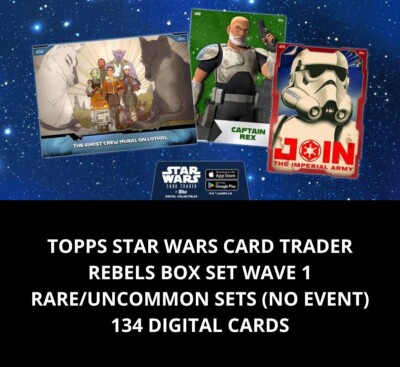 TOPPS STAR WARS CARD TRADER REBELS BOX SET 24 W1 R/UC (NO EVENT) 134 CARD SET