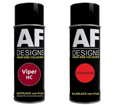Autolack Spraydose Set  Viper HC Candy Apple Red Metallic Basislack Klarlack Spr