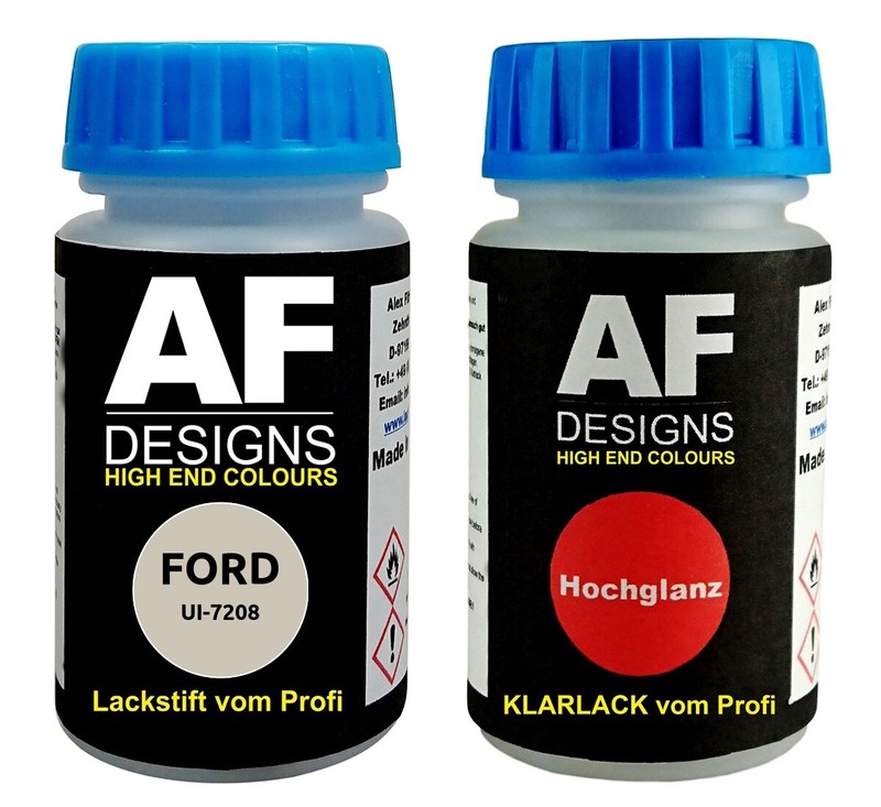 Peinture Ford Ui-7208 Prata Munique MÃ©Tallique + Vernis Transparent Je50ml Kit