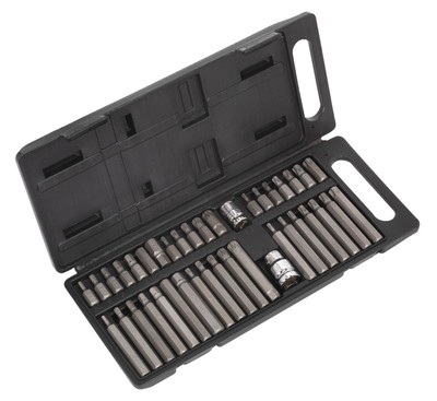 Sealey Siegen TRX-Star/Hex/Spline Bit Set 3/8'' & 1/2''Sq Drive 40pc S0982