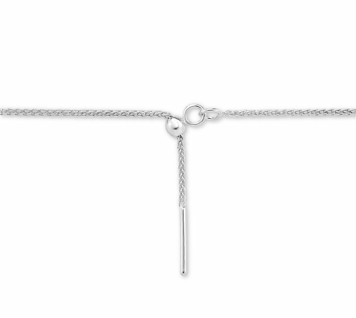 Pre-owned Spiga Solid Adjustable Endless Round Wheat  Chain Necklace Real 14k White Gold