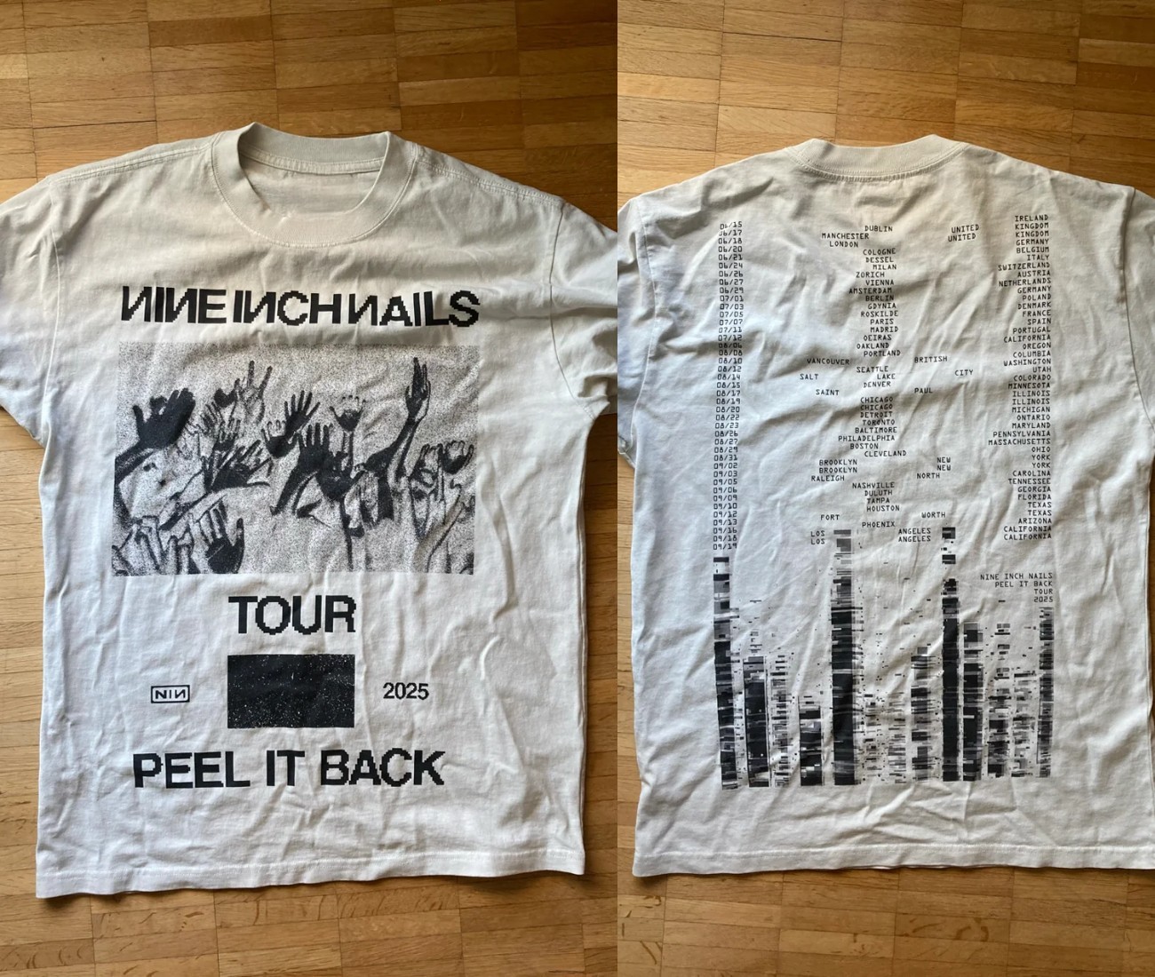 Nine Inch Nails Peel It Back Tour Tシャツ M Nine Inch Nails Peel It Back Tour 2025 NIN Heavyweight