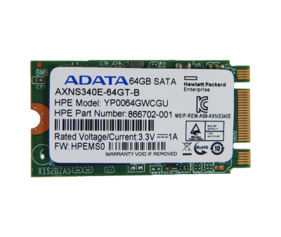 HP ADATA 64GB 6G SATA M.2 2242 SSD Drive 866702-001 AXNS340E-64GT-B