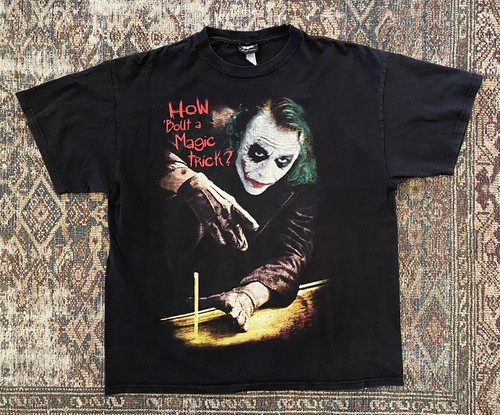 Rare VTG Dark Knight Joker Movie Promo T Shirt SZ XL Magic Rare VTG Dark Knight Joker Movie Promo T Shirt SZ XL Magic